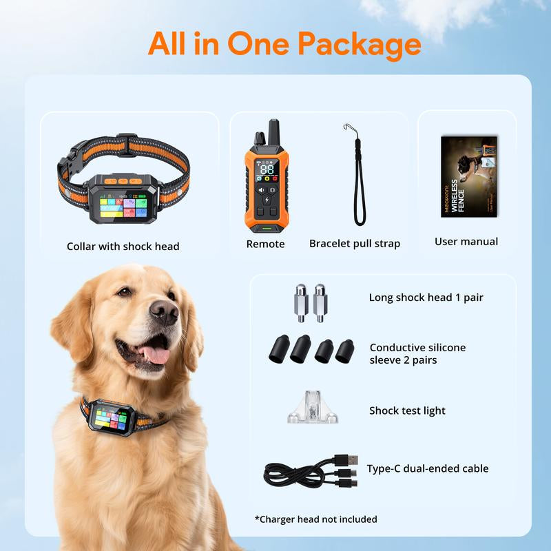 Meowant GPS Wireless Dog Fence & Training Collar, Waterproof & Safe Outdoor Use, App Control, Beep/Vibration/Correction