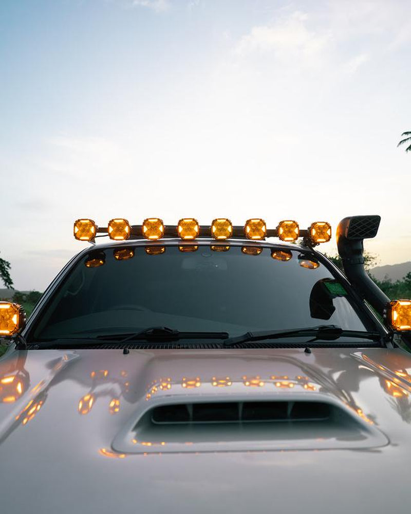 4 Inch CUBE-Z Series Combo LED Pod Lights off Road Lights LED Driving Light with White DRL & Amber Turn Signal Lights Jeeplight Bar Spot Flood Combo Beam