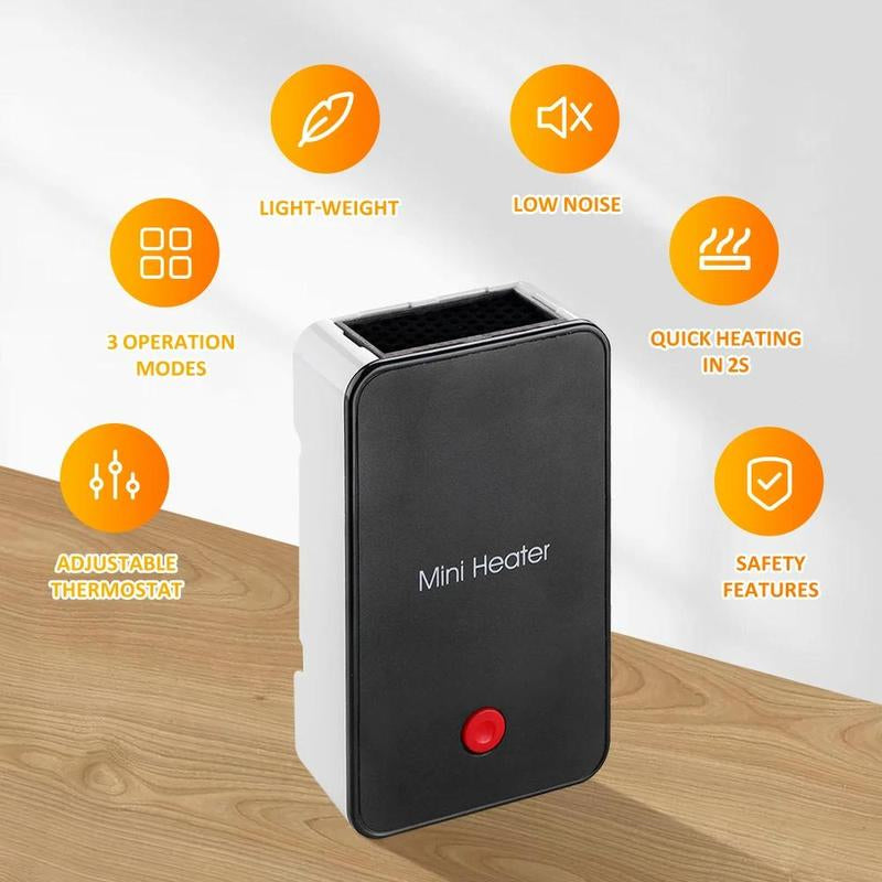 Joytutus Mini Heater Portable Winter Heater Fan for Car & Desktop Use Handheld Warmer Compact Warm Air Blower Easy to Use and Store
