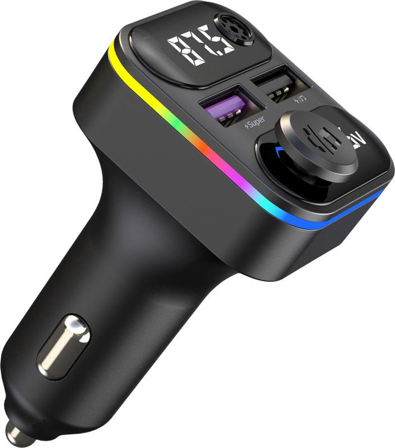Diawicyar Car FM Transmitter with Bluetooth 5.3 20W QC3.0 5V/4A Fast Charge 35W Dual Port 360° Lossless Audio Bluetooth Car Adapter HD Stereo for Enhanced Connectivity Music