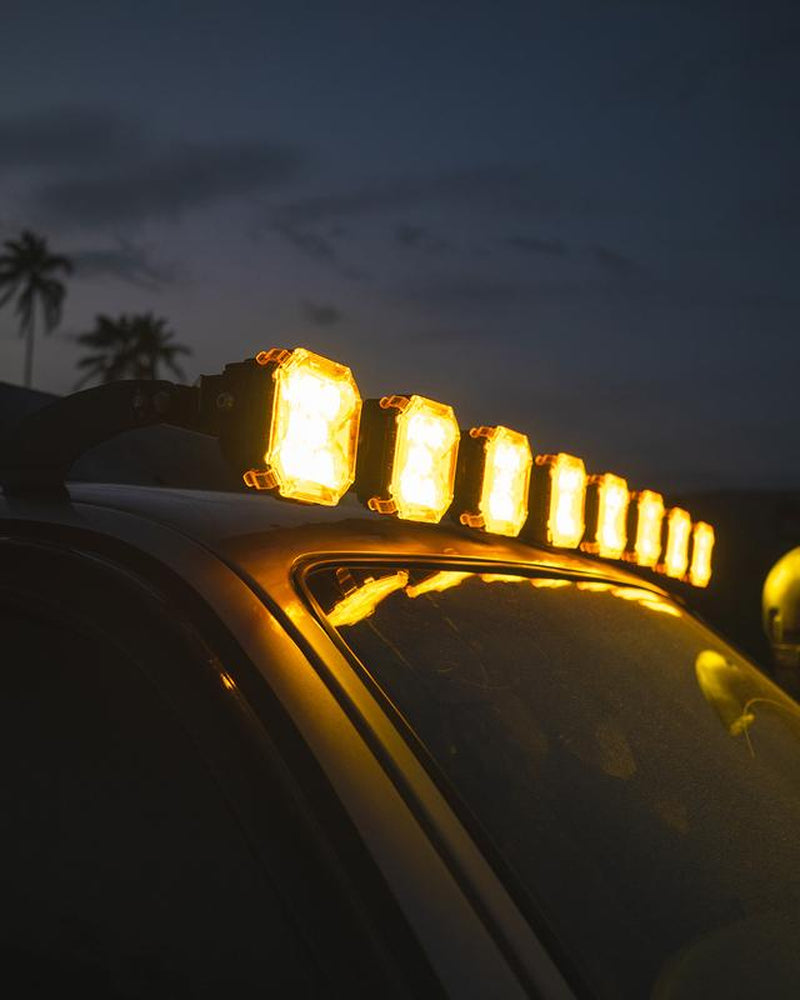 4 Inch CUBE-Z Series Combo LED Pod Lights off Road Lights LED Driving Light with White DRL & Amber Turn Signal Lights Jeeplight Bar Spot Flood Combo Beam