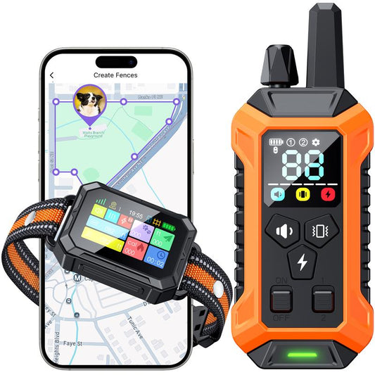 Meowant GPS Wireless Dog Fence & Training Collar, Waterproof & Safe Outdoor Use, App Control, Beep/Vibration/Correction