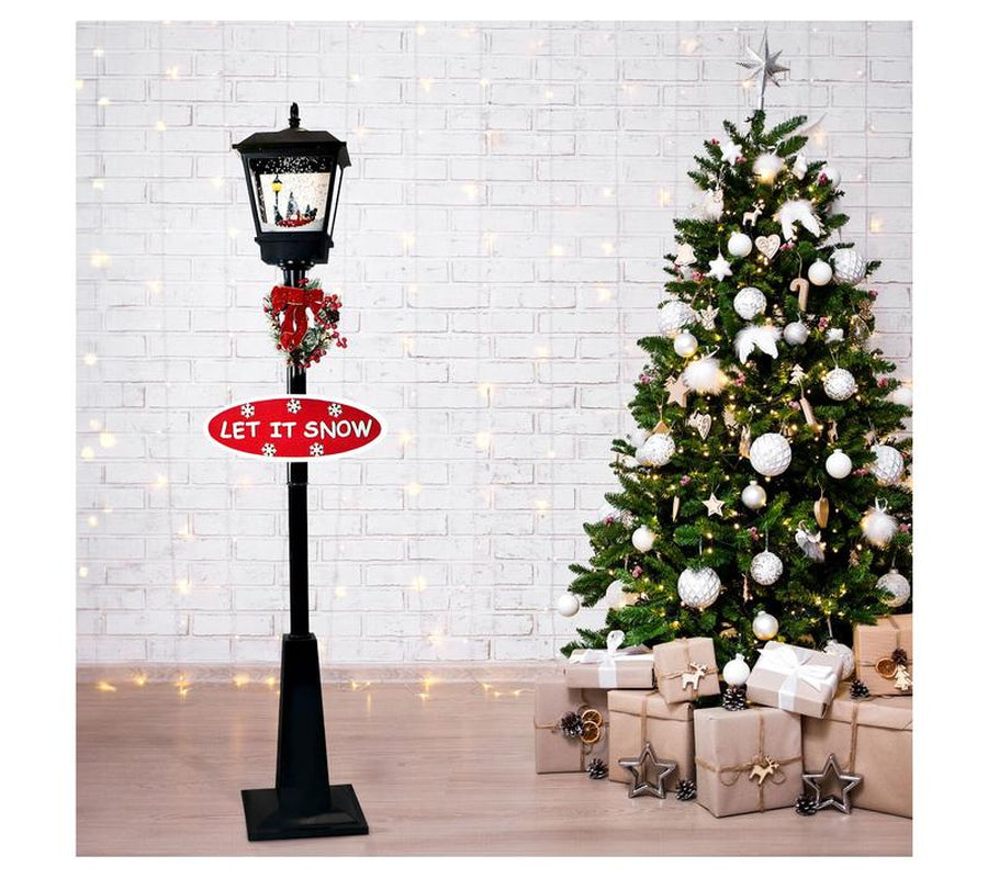 Fraser Hill Farm 71-In. Musical Snowy Christmasstreet Lamp