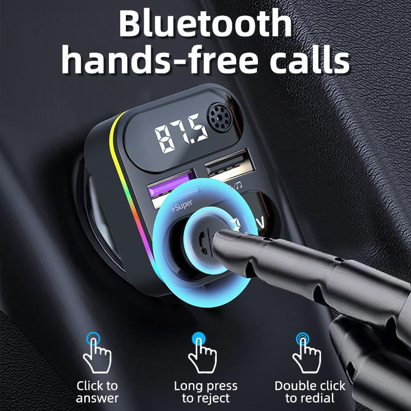 Diawicyar Car FM Transmitter with Bluetooth 5.3 20W QC3.0 5V/4A Fast Charge 35W Dual Port 360° Lossless Audio Bluetooth Car Adapter HD Stereo for Enhanced Connectivity Music