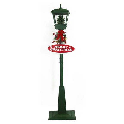 Fraser Hill Farm 71-In. Musical Snowy Christmasstreet Lamp