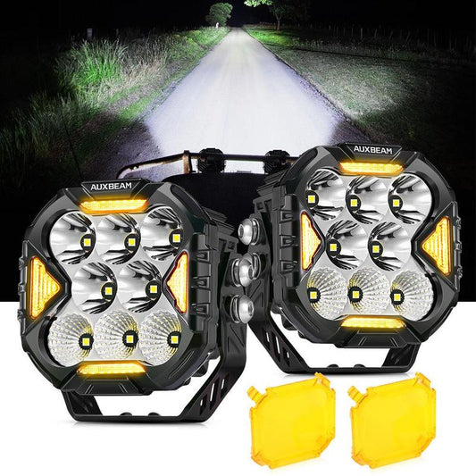 4 Inch CUBE-Z Series Combo LED Pod Lights off Road Lights LED Driving Light with White DRL & Amber Turn Signal Lights Jeeplight Bar Spot Flood Combo Beam