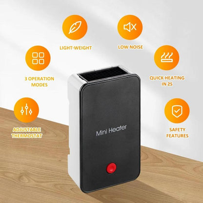 Joytutus Mini Heater Portable Winter Heater Fan for Car & Desktop Use Handheld Warmer Compact Warm Air Blower Easy to Use and Store