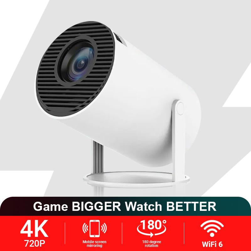 Outdoorfun Mini 4K Decoding Projector with 5G Wifi 6 & BT 5.0 720P Full HD 160 ANSI Lumens Portable Home Theater for Android Audio Bluetooth Game Bigger Watch Better