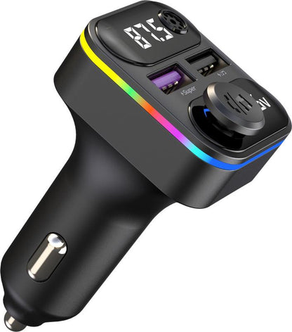 Diawicyar Car FM Transmitter with Bluetooth 5.3 20W QC3.0 5V/4A Fast Charge 35W Dual Port 360° Lossless Audio Bluetooth Car Adapter HD Stereo for Enhanced Connectivity Music