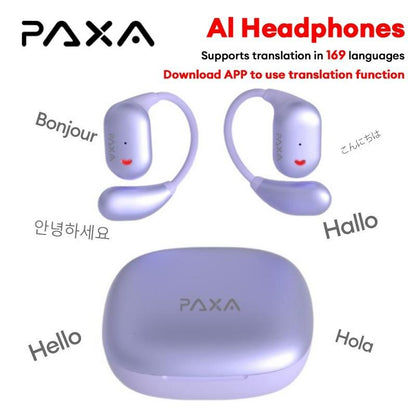 PAXA KC-10 with 169-Language Translation Feature – Wireless Bluetooth Headset 6.0 OWS Waterproof Sport Headsets Noise Reduction Headphones with Mic Earbuds Audio Electronic
