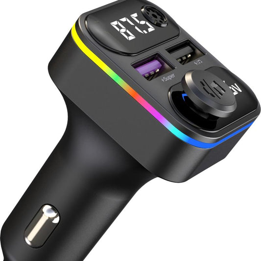 Diawicyar Car FM Transmitter with Bluetooth 5.3 20W QC3.0 5V/4A Fast Charge 35W Dual Port 360° Lossless Audio Bluetooth Car Adapter HD Stereo for Enhanced Connectivity Music